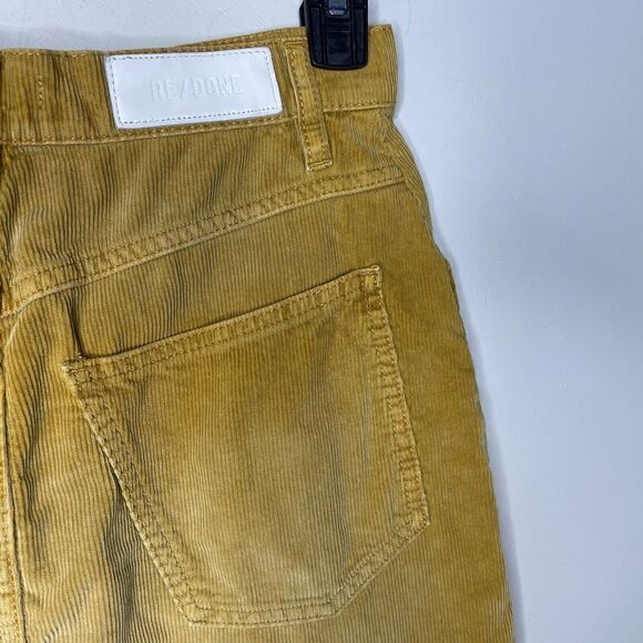 RE/DONE Skirt Womens 27 Yellow 70s Pocket Mini Corduroy 100% Cotton - Picture 7 of 12